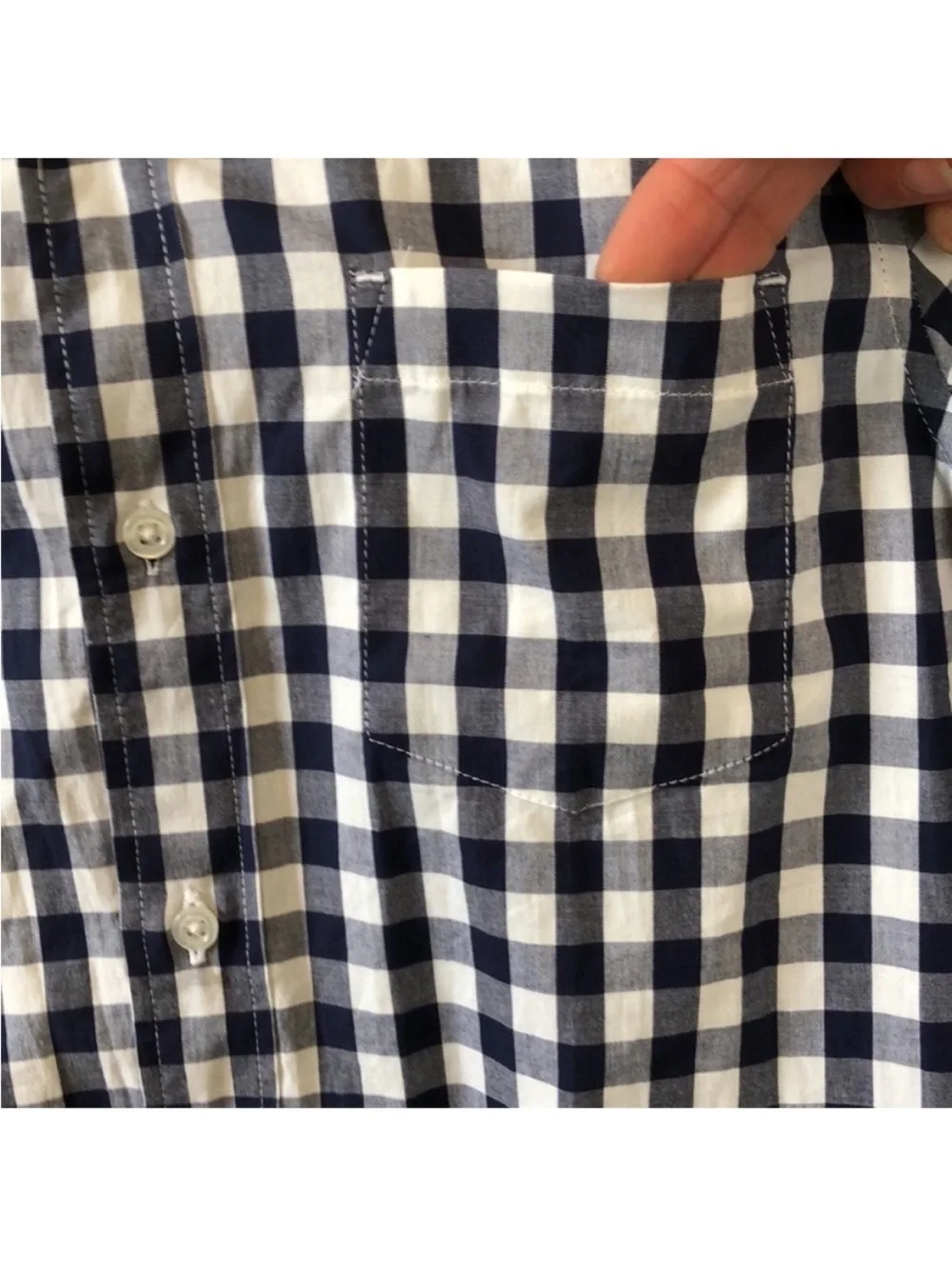 J. Crew Crewcuts Boys' Navy White Gingham Button Down Collared Shirt NWT 8